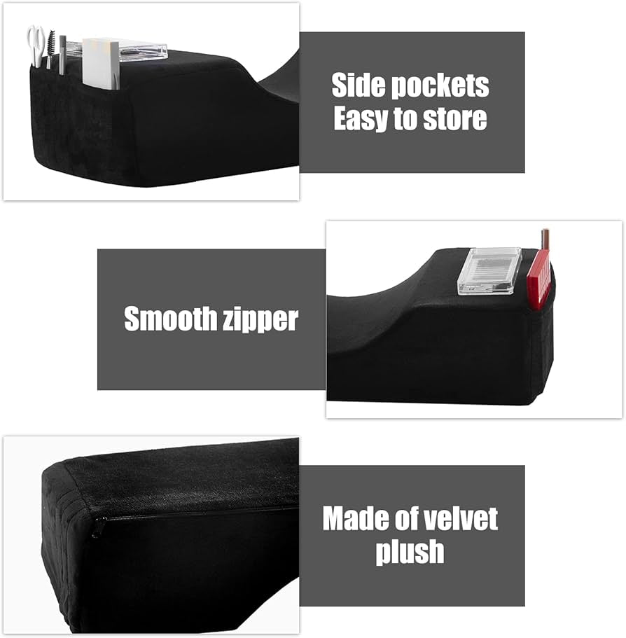 Foam Neck Pillow for Lash Extensions in Black