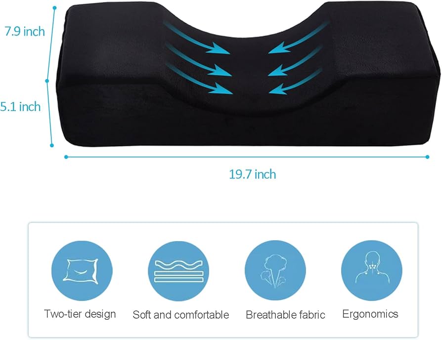 Foam Neck Pillow for Lash Extensions in Black